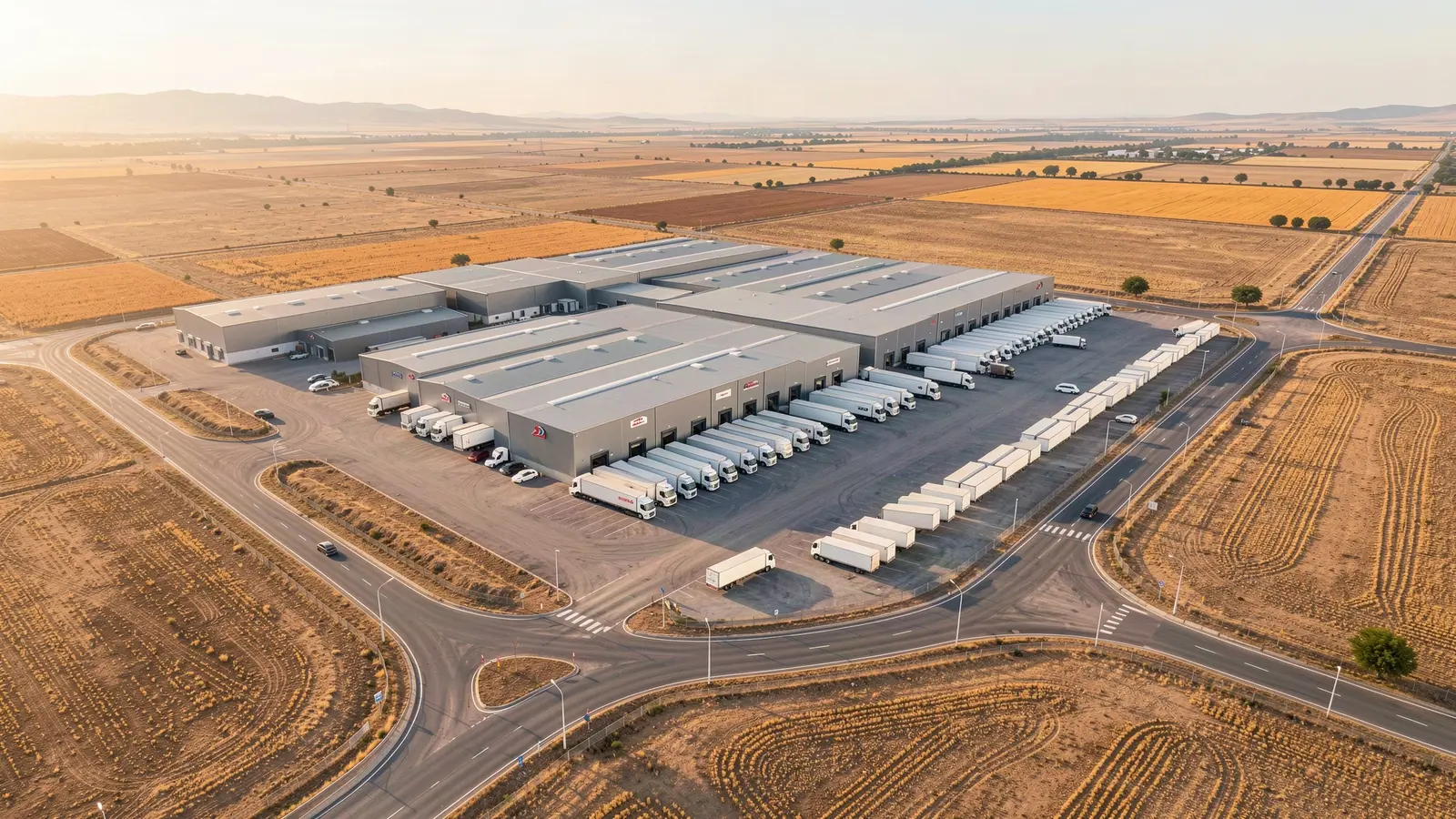 Vista aérea del polígono industrial cercano